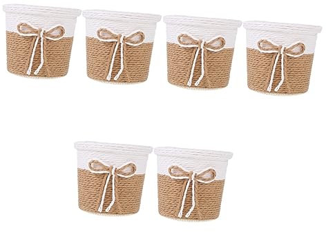 BESPORTBLE 6pièces Pot De Fleurs Tressé Imitation Papier Cache-Pots Décoratifs pour Maison Et Hôtel pour Plantes Intérieures