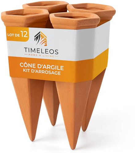 TIMELEOS Riego de conos de arcilla, dispensador de agua para plantas como cono de riego, ideal para regar plantas y para regar plantas de interior, duradero y eficiente (12)