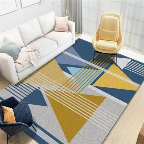 LKTRUK Zimmer Deko Wohnzimmer-Sofateppich, Graublauer, Schmutzabweisender Teppich Deko Kinderzimmer Couch Teppich Wohnzimmer Blau 130X190Cm 4Ft 3.2''X6Ft 2.8''