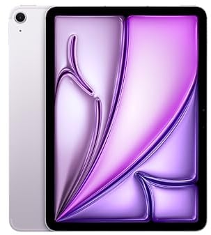 Apple iPad Air 11 cali (M2): Wyświetlacz Liquid Retina, 512 GB, przedni aparat ultraszerokokątny 12 MP/tylny aparat 12 MP, Wi‑Fi 6E i 5G z kartą eSIM, bateria NA cały dzień – fioletowy