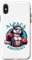 Coque pour iPhone X/XS Alpaga musclé avec gants de boxe et crochet pour le menton