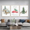 champracer 3er Poster Set Moderne Winter Schneelandschaft Wandbilder Bilder, Elch, Holzhaus, Wald Wandkunst Wandbilder Modern Wanddeko für Wohnkultur, Ohne Rahmen (30 x 40 cm,Elch)