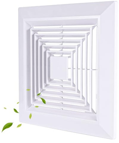 Gosknor Bathroom Exhaust Fan Cover, 9x9 Inch Square Ceiling Ventilation Fan Grille with Springs