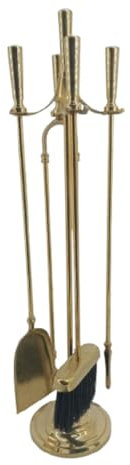 Kaminzubehör-Set Werkzeugset Stange Messing poliert Zylinder