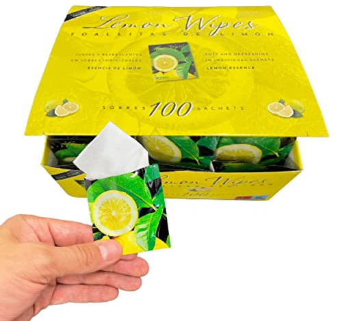 Genérico Toallitas de limpieza con aroma a limón, 100 unidades en bolsitas