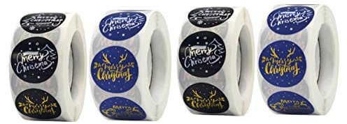 Toyvian 4rollos Pegatinas Navideñas Autoadhesivas Para Decoración y Etiquetado Rulos De Adhesivos De Fiesta Para Manualidades y
