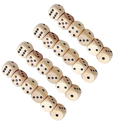 KOMBIUDA 20st Würfel Leeres Brettspiel Flash- Party Gefälligkeiten Bambus