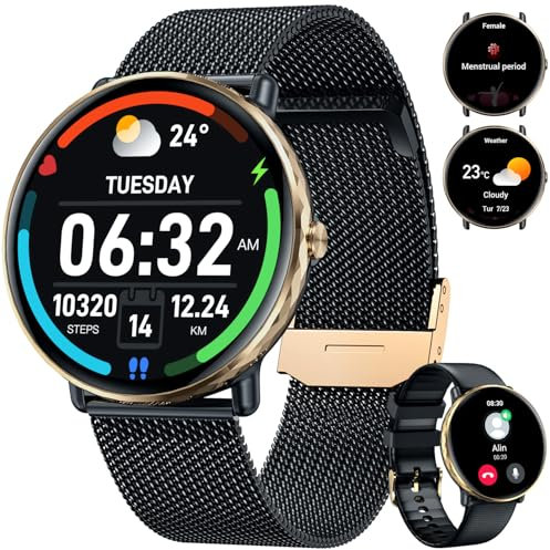 Reloj Inteligente Mujer Smartwatch con Llamada: 1.43'' AMOLED Digital Smart Watch con Bluetooth IP68 Impermeable Pulsómetro/Monitor de Sueño 100+ Deportivos Pulsera Actividad para iPhone Android iOS