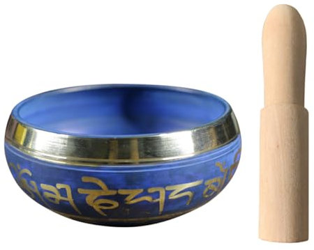 Toyvian 1 Ensemble Bol De L'himalaya Bols Chantants Chakra Gong Zen Bol Cloche De Bol De Décor Spirituel Bol Spirituel Bol Chantant Bol De Yoga Blue Alliage De Cuivre