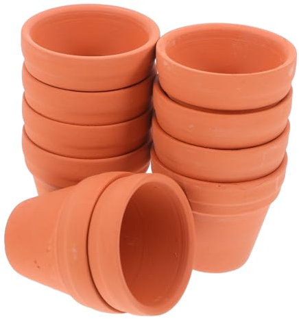 Abaodam 10pièces Lot de Mini Pots De Fleurs Terre Cuite pour Plantes Et Cactus Décoration Intérieure Et Loisirs