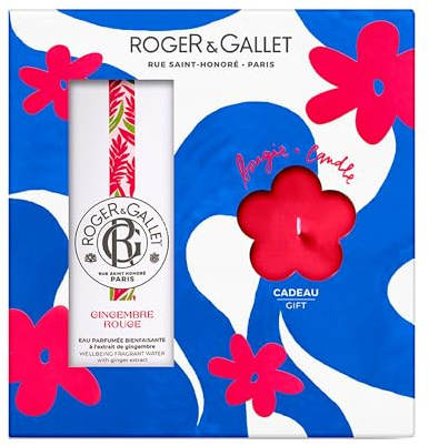 Roger & Gallet Ginger Red Scent Water Gift Set 100 ml + Scented Candle 85 g Free