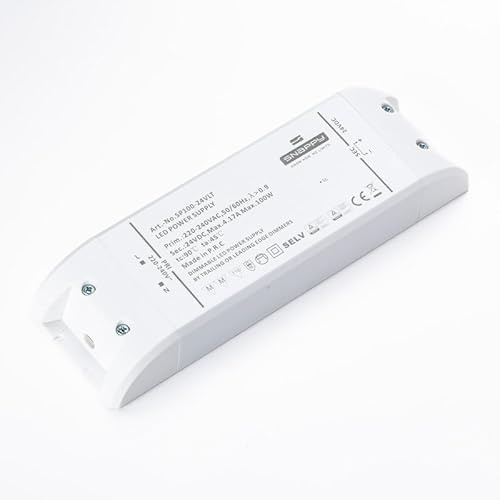LED Power Supply SP100-24VLT Elektronischer Driver 100W 24Vdc Transformator für LED Lampen, dimmbar, Weiß