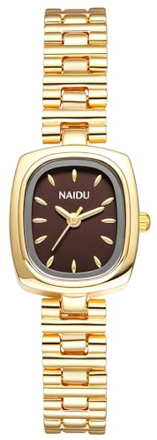 Lancardo Uhren Damen Rechteckige Golduhren: Exquisite Eckige Analog Quarz Damenuhren mit Balkenskala Klein Edelstahl Armbanduhren Geschenke für Frauen Gold