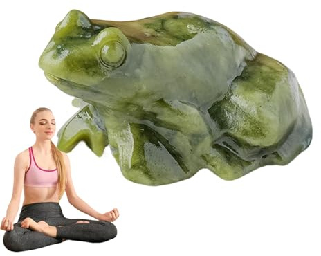 Kleine Statue, Miniaturfrosch Statue Jade Frösche Skulpturen Tischdekor Realistische Tierkulturen für Schlafzimmer Weihnachtsmeditation Dekoration