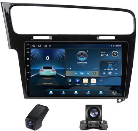 Android Radio de para Volkswagen Golf 7 2012-2020, Radio con Pantalla Táctil/Wireless Carplay y Android Auto/Bluetooth/WiFi/GPS/FM+Camara Marcha Atras Control del Volante(X1)
