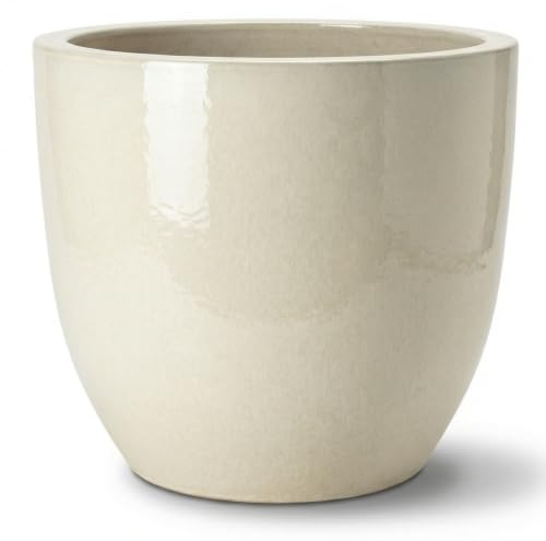 Provencelia Blumentopf Lancelot Keramik Ø 21 × H 19 cm Cremefarben | Größe XS, 4 L Pflanzvolumen, Innenöffnung Ø 19 cm, Abflussloch im Boden; Untersetzer Ø 20 cm separat erhältlich