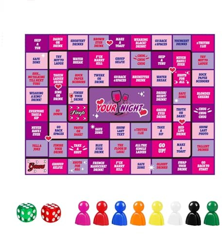 Schachbrett Drink Up – Brettspiel-Trinkspiele for Erwachsene – Lustige, interaktive Trinkspiele for Spieleabende ab 21 Jahren brettspiele(Rose)
