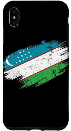 Hülle für iPhone XS Max Usbekistan-Flagge, Used-Look, Grunge-Grafik