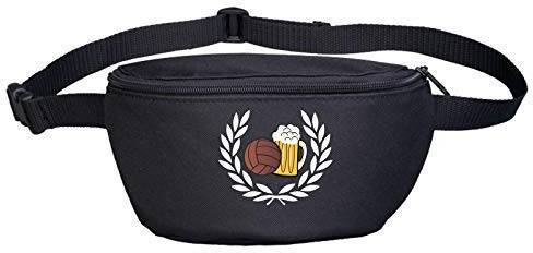 Lorbeerkranz Fussball Bier Bauchtasche Bestickt Schwarz