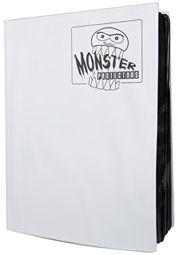 MONSTER PROTECTORS Mega Monster Binder XL Größe (doppelt so groß) - Für 720 Karten - 9 Pocket Sammelkartenalbum für Yugioh, Magic und Pokemon - Weiß