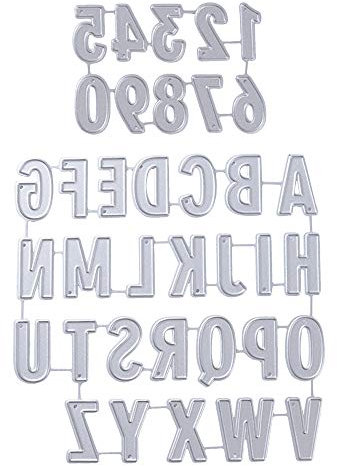 VINFUTUR Stanzschablone Buchstaben und Zahlen, Metall Prägeschablonen Stanzmaschine Stanzformen Schneiden für DIY Scrapbooking Sammelalbum Karten Deko Number Alphabet Cutting Dies