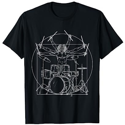 Drummer Schlagzeug Da Vinci Schlagzeuger Rock Musik Geschenk T-Shirt