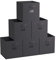 YOUDENOVA Aufbewahrungsbox 27x27x28 6er Pack, Stoffboxen mit Etikettenhaltern, Faltbox Aufbewahrungskiste Faltbare Kisten Ordnungsbox für Kleidung, Spielzeug, Weihnachtskugeln (Grau A, 27x27x28 cm)
