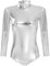 Ballettanzug Damen Frauen Langarm Body Ballett Trikot Turnanzug Gymnastikanzug Tanzen Bodysuit Tanztraining Gymnastik Kostüm Einteiler Metallic One Piece Leotards Oberteile Silber M