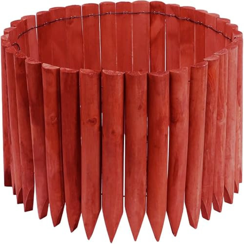 JonesHouseDeco Bordure de Jardin Bois Clôture Flexible pour Jardin, Pelouse, Paysage, Bordure a Planter Décorative 120cm x 30cm