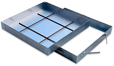 Schachtabdeckung Edelstahl Schachtdeckel auspflasterbar Gullideckel A15 EN124 Höhe 80 mm (Edelstahl, 600 x 600 mm)