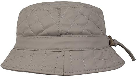 HatBee Damen Stepp-Regenhut mit Zugband Taupe S/55-56