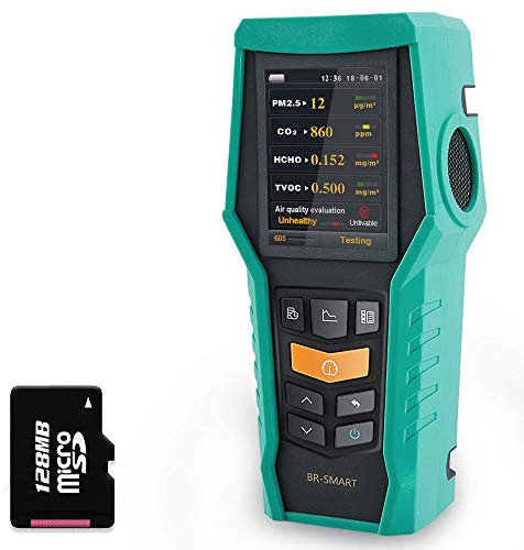 BLATN Smart 128s Air Quality Monitor Indoor CO2 PM2.5 TVOC Meter Formaldehyde HCHO Detector VOCs Pollution AQI Tester PM1.0 PM10 Dust Particle Counter Data Logger Home