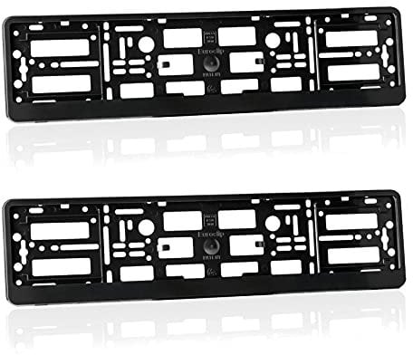 2 x Black Number Plate Surrounds Holders Frames for Cars Vans Trailers