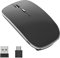Halpilt Wireless Mouse Chargeable Portable Silent USB-A and Type-C Dual Mode Wireless Mouse 3 Adjustable DPI for Laptop, Mac, Android, PC (Q23S Black) (Black)