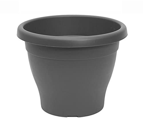 Acan Tradineur - Maceta de plástico mediterránea, Color Gris, diámetro 25 cm, macetero para jardín Exterior, terraza, balcón e Interior del hogar