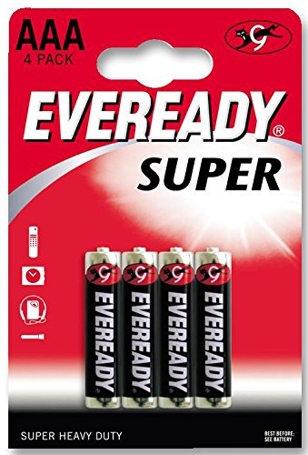 Battery, ZINC Super HD AAA 4PK | Non Rechargeable Batteries, 4 X Qty - 622755