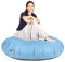 Patchhome - Pouf 2 in 1, cuscino da pavimento, poltrona a sacco da gaming, per adulti e bambini, con imbottitura (Ø 145 cm, azzurro)
