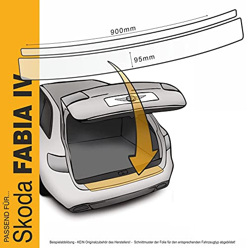 Lackschutzshop - Lackschutzfolie passend für Skoda Fabia IV / 4 Limousine ab BJ 2020 - Folie Ladekantenschutz, Stoßstangenschutz, Kratzschutz mit Montagewerkzeug Rakel – transparent 150µm