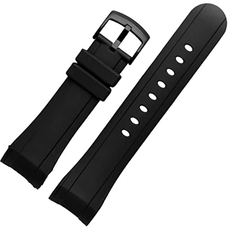 DAVNO Uhrenarmband aus Fluorkautschuk, 24 mm, für Graham-Uhren, Gummi-Armband, Herren-Sport-Armband, gebogenes Ende, blaue Farbe, 24 mm, Achat