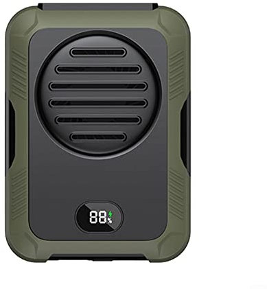 URPIZY 2000mAh Portable Waist Clip Fan Belt Fan Body Fan, USB Rechargeable Mini Waist Hanging Fan With 3 Speeds for Outdoor Hiking Camping Worksite Cooling (Green)