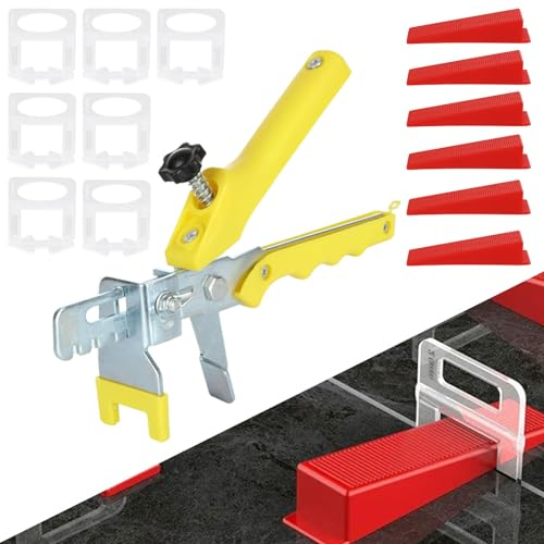 MIVIDE Lot de 601 Système de Nivellement Carrelage 2 mm, Languette de Nivellement, avec 500 Languettes de Traction, 100 Cales Réutilisable et 1 Pince, pour Poser de Carrelage 6 à 15 mm de épaisseur