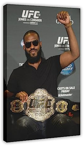 THNIKK Jon Jones UFC Champion, Wandkunst, Deco-Poster, Leinwand, Poster, Schlafzimmer, Dekoration, Sport, Landschaft, Büro, Raumdekoration, Geschenk, Rahmen-Stil, 60 x 90 cm