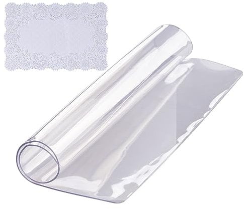 VEVOR Tovaglia Trasparente in PVC Quadrata 30,5x30,5 cm Resistenza alla Temperatura Max. 80°C per Cucina Sala da Pranzo Scrivania Dimensioni su Misura, Tovaglia PVC Quadrata Trasparente Spessore 1,5mm