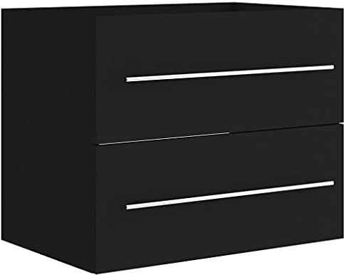 vidaXL - Meuble sous lavabo Brillant Bois Noir 60 x 38,5 x 48 cm