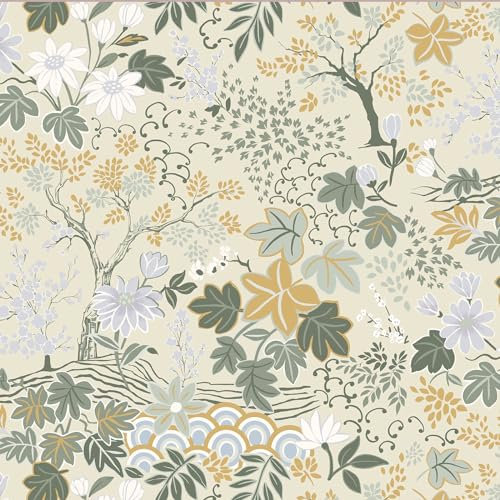 Yomshi Self Adhesive Wallpaper Floral Leaf 41×300cm Peel and Stick Wallpaper Thickened Yellow Green Leaf Sticky Back Plastic Waterproof Oil-Proof Vinyl Film for Wall Furniture Bathroom Cabinet