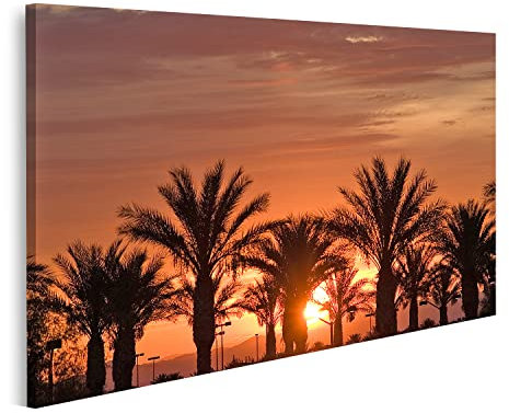 islandburner Bild auf Leinwand Palmen Las Vegas Sonnenaufgang Bilder Wandbilder Poster AEBQ-1P