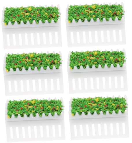 DIKACA 6pcs Dollhouse Miniature Flower Beds Decor for Fairy Garden Vivid Micro Landscape Ornaments for Balcony