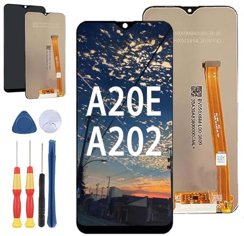 Yuxyiony Neuer LCD Bildschirm Ersatz für Samsung Galaxy A20E A202 A202F LCD Display Touch Screen Reparaturteile mit Werkzeug.