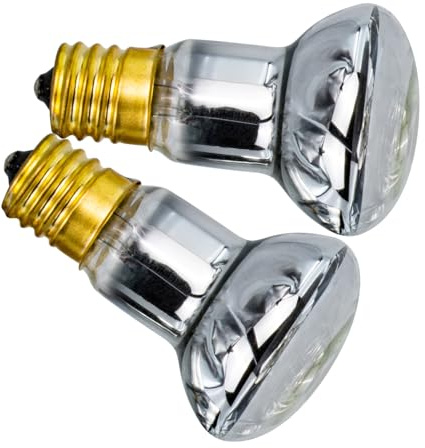OSTTRPO Paquete de 2 bombillas de lava de 30 W, R39 E17 120 V, bombillas incandescentes amarillas, ideales para lámparas con purpurina, tipo reflector estándar para bombillas de lava