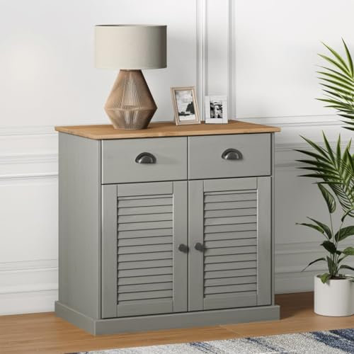 ULUYYUC Sideboard, Vitrinenschrank Kücheninsel Küchenschrank Tv Board Geeignet für Büro Speisesaal Küche Schlafzimmer mit Schubladen VIGO 78x40x75 cm Massivholz Kiefer